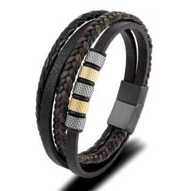 Bratara aurie din piele B2138