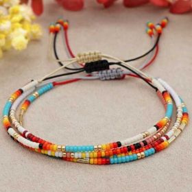 Bratara subtire din margele multicolore