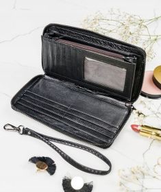 Portofel negru piele W149